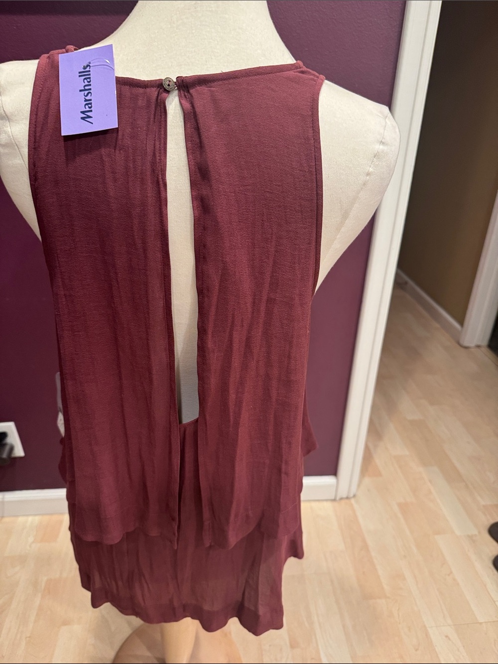 Free People High-Low Layered Skirt in Burgundy - Picture 4 of 4
